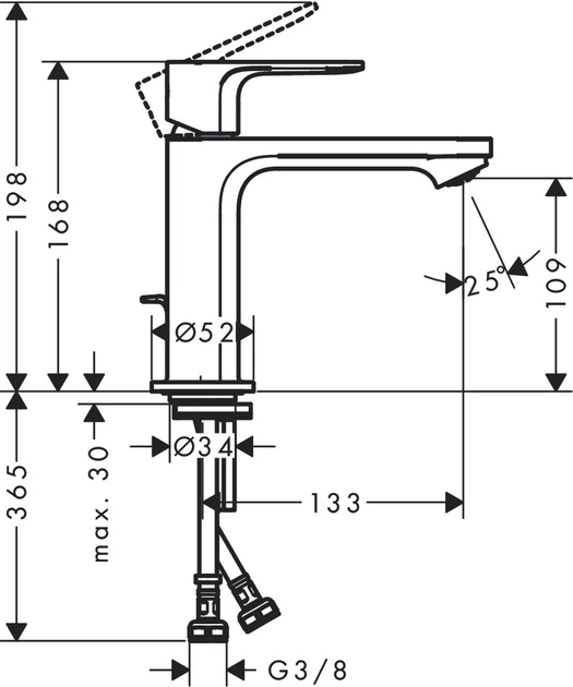 Змішувач для раковини Hansgrohe Rebris S 110 CoolStart 72519000 - зображення 11