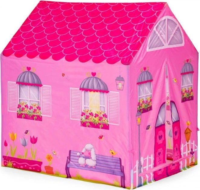Namiot do zabawy Iplay Domek z tunelem Różowy (6958868883263) - obraz 2