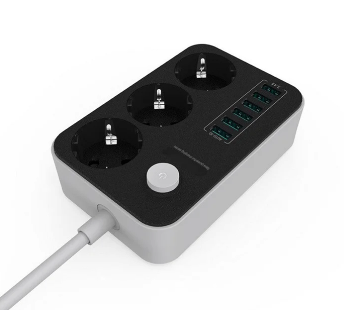 Сетевой удлинитель с выключателем 3 розетки 6 USB 1.6м, фильтр перенапряжения, розетка с USB - Фото 7 Сетевой удлинитель с выключателем 3 розетки 6 USB 1.6м, фильтр перенапряжения, розетка с USB - изображение 7