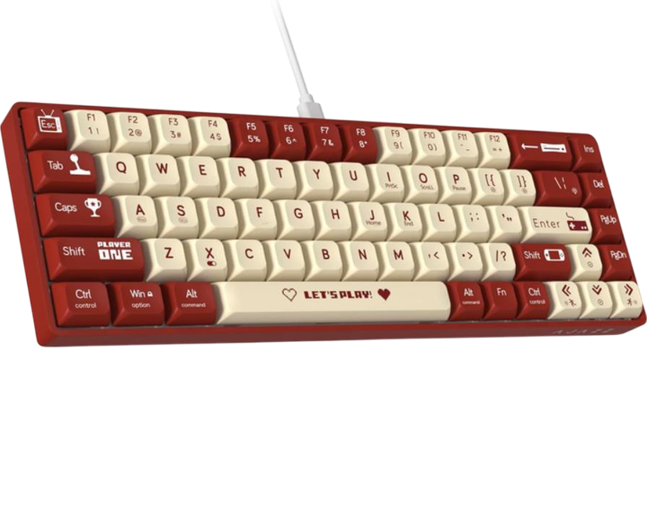 Клавиатура AJAZZ AK680 Red проводная,механическая, RGB-подсветка, Hot-Swap,68 клавиш - изображение 4