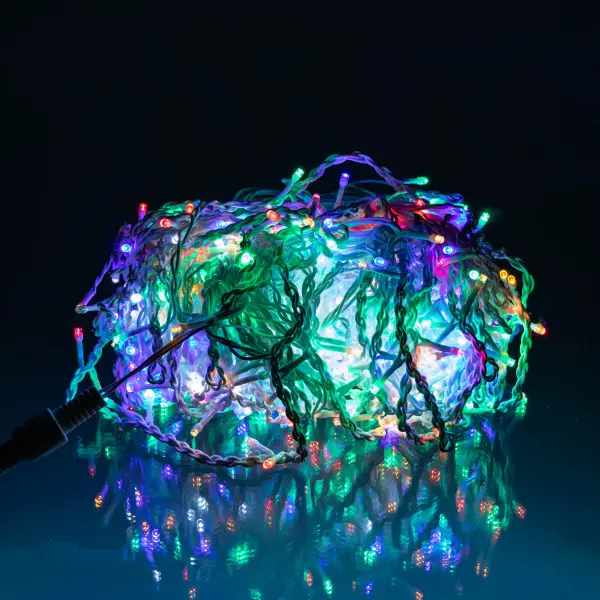 Уличная светодиодная гирлянда Бахрома 36 м 600 LED, белый провод, мультиколор - изображение 3