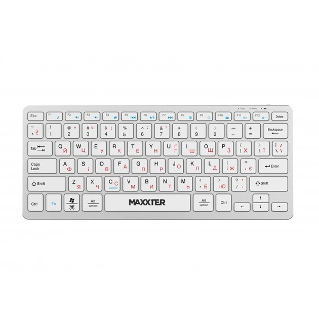 Клавиатура беспроводная Maxxter KBW-C01S-UA Silver - Фото 1 Клавиатура беспроводная Maxxter KBW-C01S-UA Silver - изображение 1