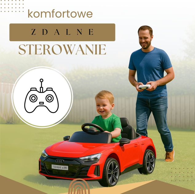 Samochód na akumulator Springos Audi z klaksonem Czerwony KC0013 (5907719483191) - obraz 11