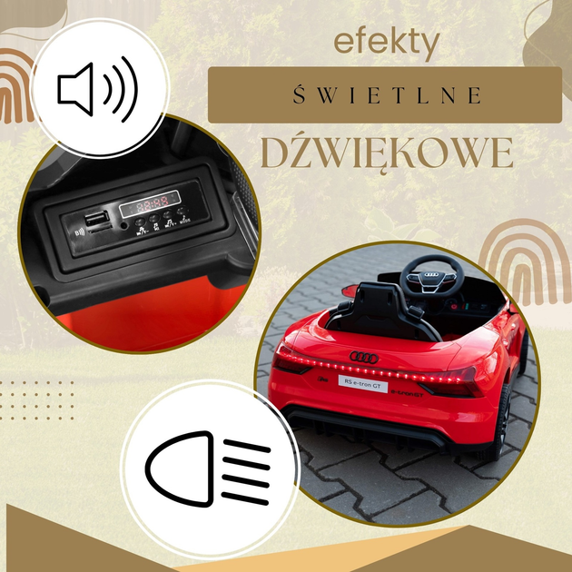 Samochód na akumulator Springos Audi z klaksonem Czerwony KC0013 (5907719483191) - obraz 13