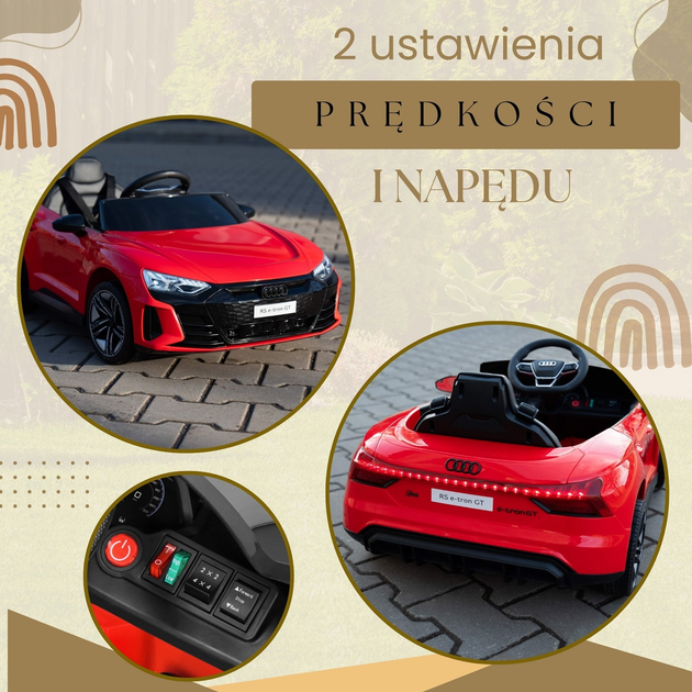 Samochód na akumulator Springos Audi z klaksonem Czerwony KC0013 (5907719483191) - obraz 16