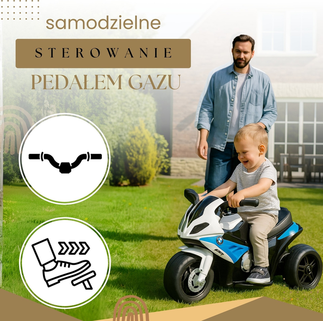 Motocykl na akumulator Springos BMW S 1000 RR trójkołowy KC0015 (5907719483214) - obraz 7