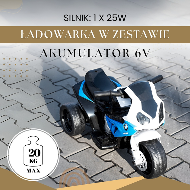 Motocykl na akumulator Springos BMW S 1000 RR trójkołowy KC0015 (5907719483214) - obraz 10