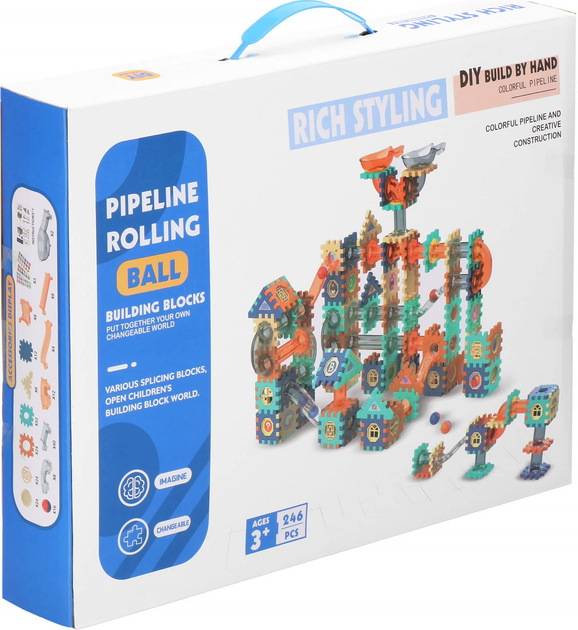 Klocki konstrukcyjne Springos Tor kuleczkowy 246 elementów (5907719490267) - obraz 1