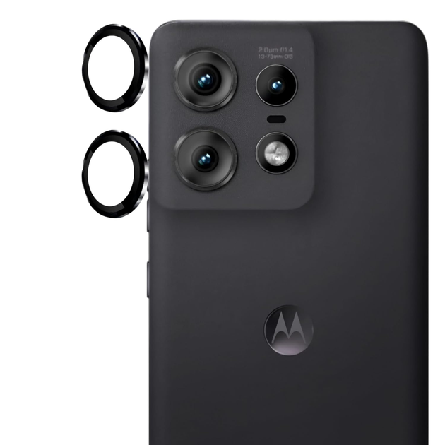 Защитное стекло DK для Motorola Edge 50 Pro | на камеру Lens Metal Ring Eagle Eye (022521) (black) - изображение 3