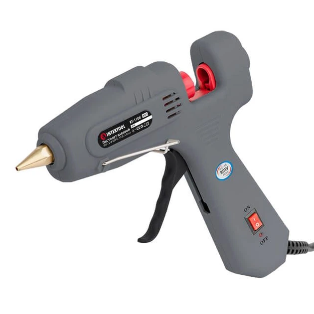 Пистолет клеевой 80(245) Вт, 215-230°C, под стержни 10,8-11,5 мм, 13-30 г/мин INTERTOOL RT-1104 - изображение 2