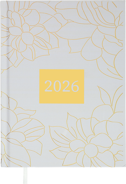 Ежедневник датированный 2026 (A5, жесткая обложка, белый) Buromax Fantastic BM.21161-12 - Фото 1 Ежедневник датированный 2026 (A5, жесткая обложка, белый) Buromax Fantastic BM.21161-12 - изображение 1