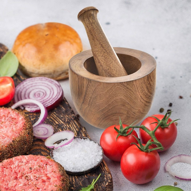 Moździerz do przypraw Orion Mango drewniany (131034) (8592381180256) - obraz 2