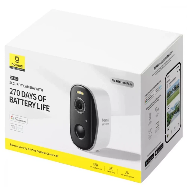 Уличная Wi-Fi Камера Baseus Security N1 Plus Outdoor white - Фото 5 Уличная Wi-Fi Камера Baseus Security N1 Plus Outdoor white - изображение 5