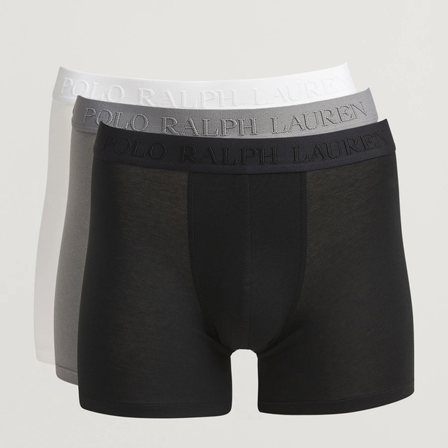 Набір трусів-боксерів чоловічих бавовняних Polo Ralph Lauren 714966105004 S 3 шт Чорний/Білий/Сірий (3616852201396) - зображення 1