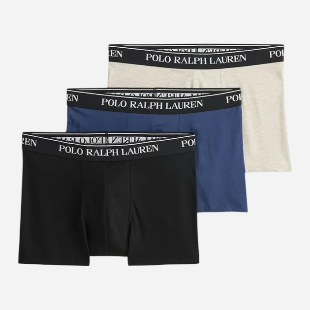 Набір трусів-боксерів чоловічих бавовняних Polo Ralph Lauren 714830299177 S 3 шт Чорний/Білий/Синій (3616853765705) - зображення 1