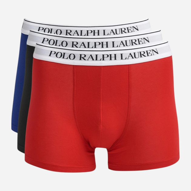 Набір трусів-боксерів чоловічих бавовняних Polo Ralph Lauren 714830299178 S 3 шт Чорний/Червоний/Синій (3616853852375) - зображення 1