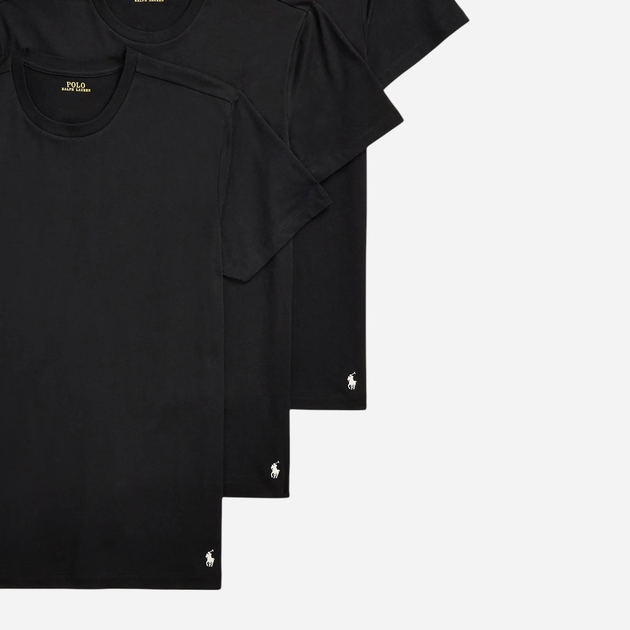Набір футболок натільних чоловічих великих розмірів бавовняних Polo Ralph Lauren 714830304014 2XL 3 шт Чорний (3616538409504) - зображення 7