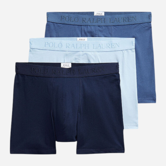Набір трусів-боксерів чоловічих бавовняних Polo Ralph Lauren 714966105001 S 3 шт Темно-синій/Синій/Блакитний (3616852291250) - зображення 1