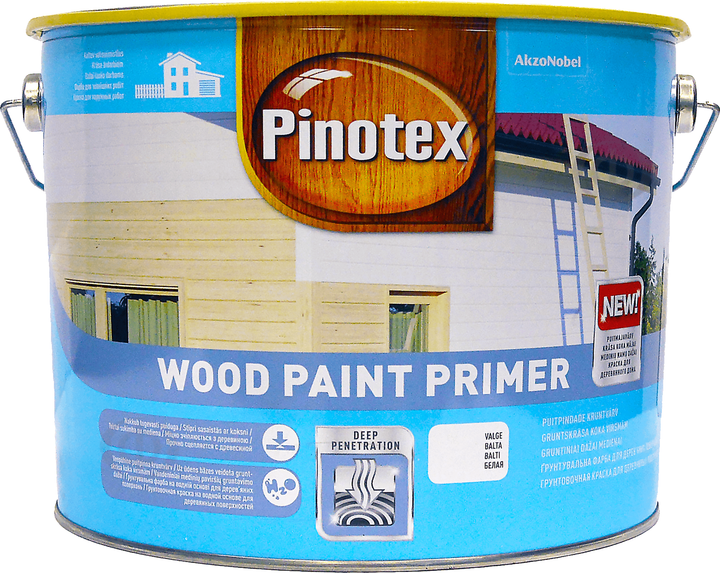 Matowa gruntówka wodna do drewna Pinotex Wood Paint Primer 10 l Biała (5310612) - obraz 1