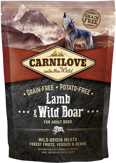 Sucha karma dla dorosłych psów Carnilove Jagnięcina i Dzik 1.5 kg (8595602508983) - obraz 1