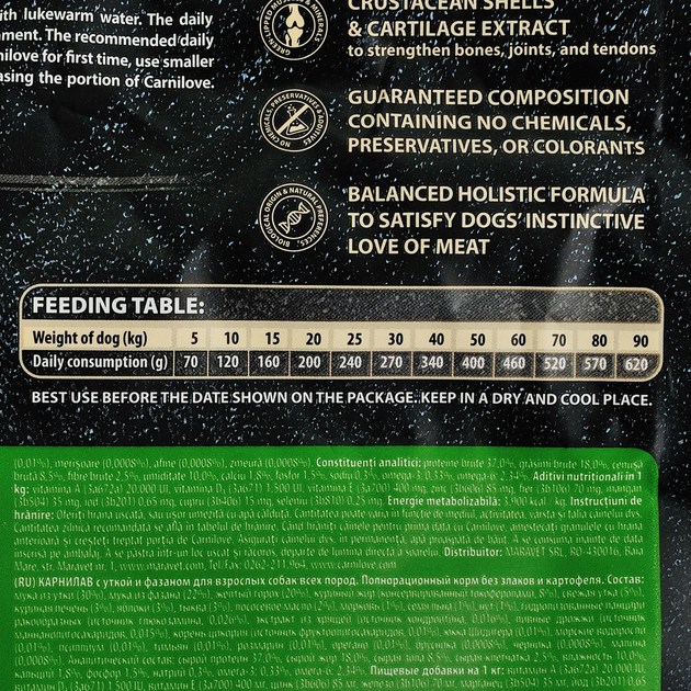 Sucha karma dla dorosłych psów Carnilove Kaczka i Bażant 1.5 kg (8595602508877) - obraz 4