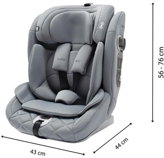 Автокрісло Baby Mix Hero Pro I-Size 76-150 см Grey (8596164159019) - зображення 9