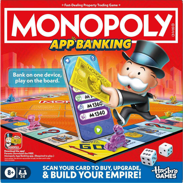 Gra planszowa Hasbro Monopoly App Banking (wersja fińska i szwedzka) G1424EL (5010996333957) - obraz 1