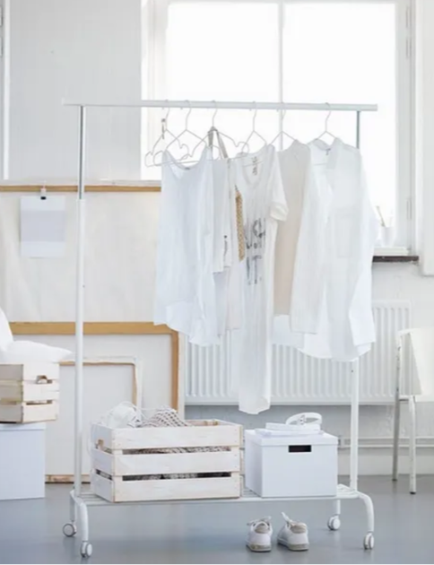 Вешалка для одежды напольная на колесах, белая, RIGGA IKEA 502.316.30 - Фото 3 Вешалка для одежды напольная на колесах, белая, RIGGA IKEA 502.316.30 - изображение 3