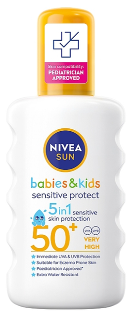 Spray przeciwsłoneczny NIVEA Sun Babies & Kids dla skóry wrażliwej SPF 50+ 200 ml (4006000133522) - obraz 1