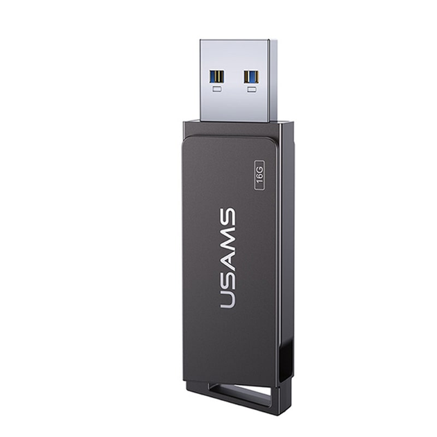 Металева Флешка USB 3.0 16ГБ Usams High Speed Flash US-ZB194 16gb Чорний - зображення 2