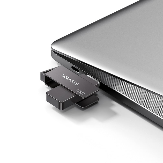 Металева Флешка USB 3.0 16ГБ Usams High Speed Flash US-ZB194 16gb Чорний - зображення 9