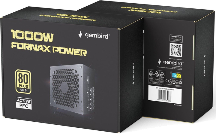 Блок живлення Gembird Fornax Power Gold 1000W (CCC-PSUGOLD-1000W) - зображення 12