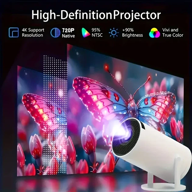 Смарт-проектор с Wi-Fi, Android 11, 4K-декодирование, 720p HD - изображение 3