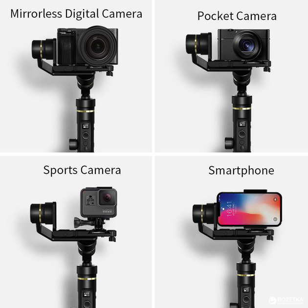 その他 Feiyu Tech G6 Plus Стедикам Feiyu FY-G6 Plus для DSLR и карманных камер, экшн