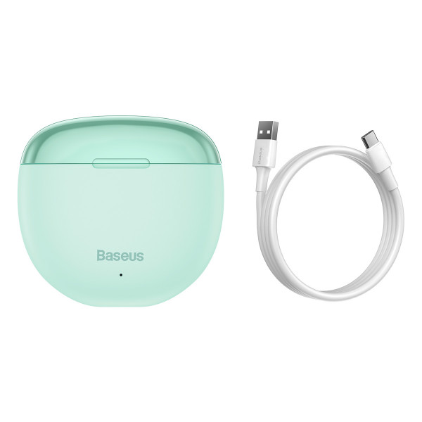 Безпровідні навушники з мікрофоном Bluetooth навушники в кейсі BASEUS Encok AirNora W2 Зелений - Фото 11 Безпровідні навушники з мікрофоном Bluetooth навушники в кейсі BASEUS Encok AirNora W2 Зелений - зображення 11