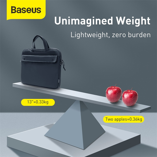 Сумка для ноутбука, гаджетов BASEUS Basics Series 13" Shoulder Computer Bag (LBJN-G0G) Серый - изображение 11