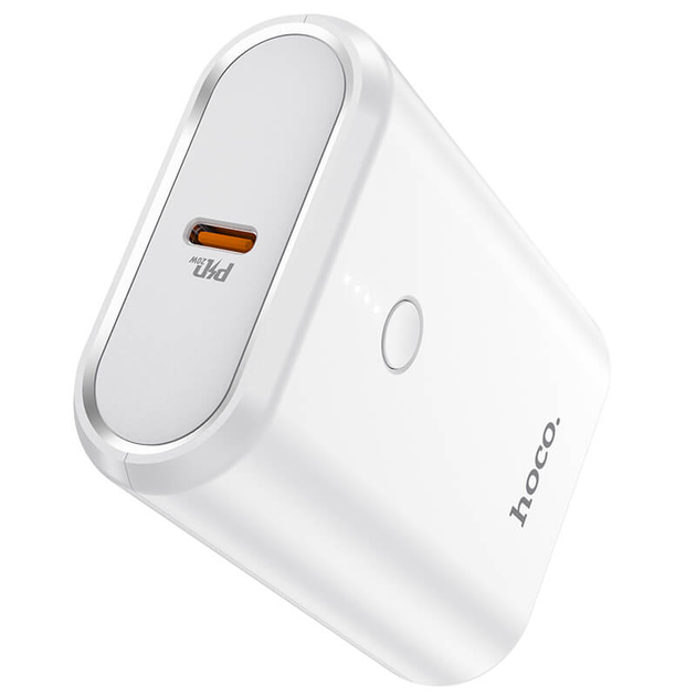 Павербанк PowerBank зі швидкою зарядкою HOCO Mayflower Q3 10000mAh |1USB/1Type-C, 3A/20W, PD/QC| Білий - зображення 2