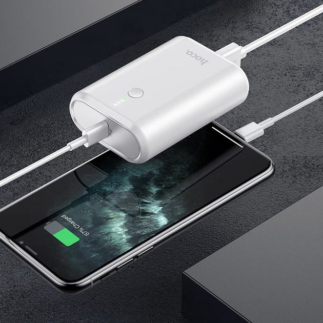 Павербанк PowerBank зі швидкою зарядкою HOCO Mayflower Q3 10000mAh |1USB/1Type-C, 3A/20W, PD/QC| Білий - зображення 6