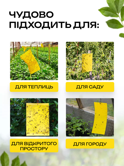 Липкая лента от вредителей и насекомых 10×15 см 10шт. - Фото 5 Липкая лента от вредителей и насекомых 10×15 см 10шт. - изображение 5