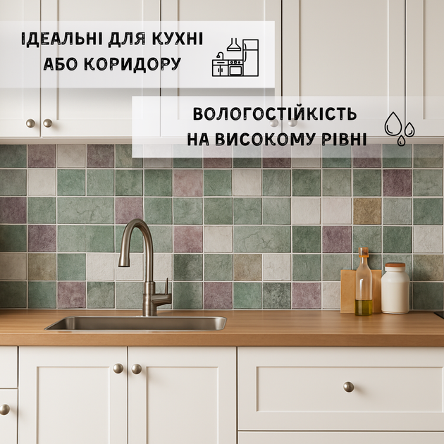 Обои виниловые на бумажной основе Плитка 5702-04 Славянские обои Expromt 0.53м*10.05м - изображение 2