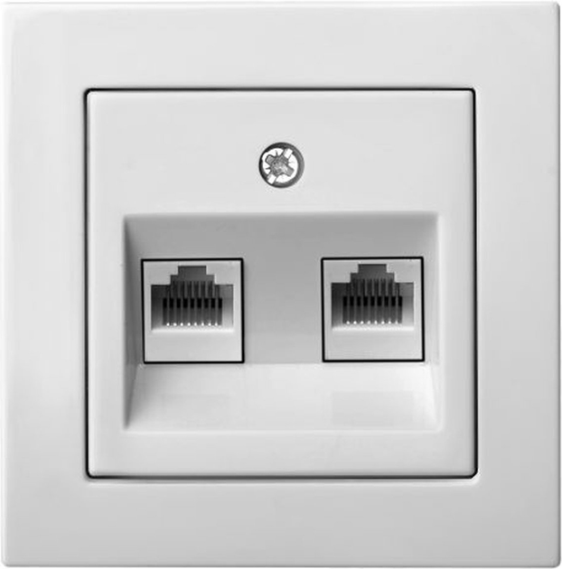 Gniazdko komputerowe Liregus Epsilon RJ45 Białe (IKL-002-01 E/B) - obraz 2
