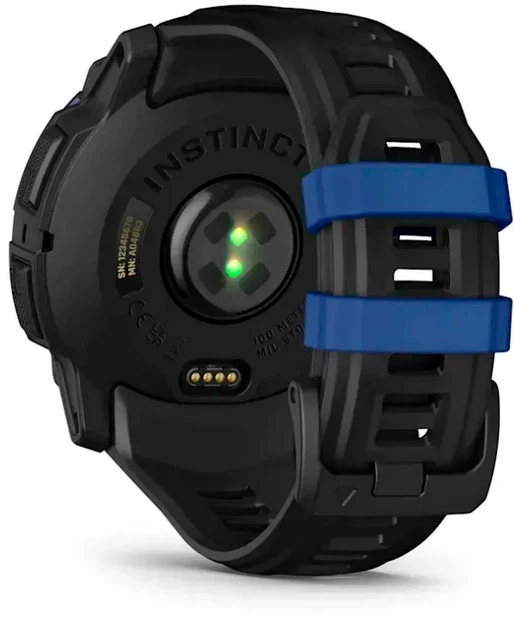 Смарт-годинник Garmin Instinct 3 50mm AMOLED Black with Bolt Blue Accents (010-03020-03) - зображення 3