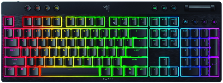Klawiatura bezprzewodowa Razer BlackWidow V4 Low-Profile Yellow RGB Bluetooth/Wireless/USB Black (RZ03-05271500-R3M1) - obraz 1