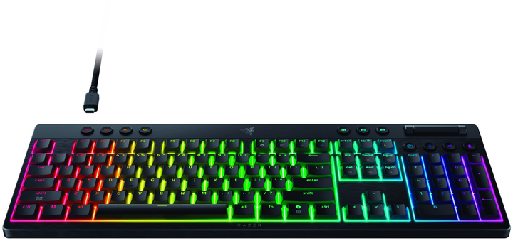 Klawiatura bezprzewodowa Razer BlackWidow V4 Low-Profile Yellow RGB Bluetooth/Wireless/USB Black (RZ03-05271500-R3M1) - obraz 2