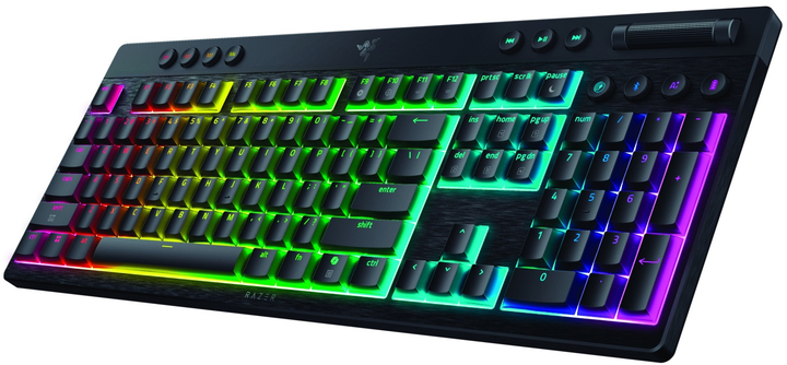 Klawiatura bezprzewodowa Razer BlackWidow V4 Low-Profile Yellow RGB Bluetooth/Wireless/USB Black (RZ03-05271500-R3M1) - obraz 4