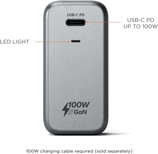 Зарядний пристрій Satechi 100W USB-C PD Wall Charger Space Gray (ST-UC100WSM-EU) - зображення 4