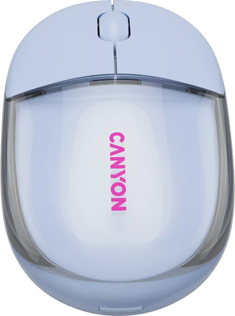 Миша Canyon OnClick 24 Dual-mode Silent Bluetooth/Wireless Transparent/Blue (CNS-CMSW24BL) - зображення 2