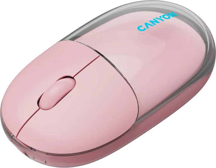 Миша Canyon OnClick 24 Dual-mode Silent Bluetooth/Wireless Transparent/Pink (CNS-CMSW24P) - зображення 5