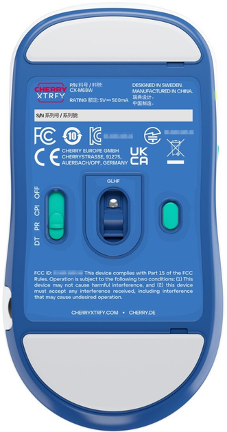 Миша Cherry Xtrfy M68 Wireless/USB White (CX-M68W-WHITE) - зображення 7