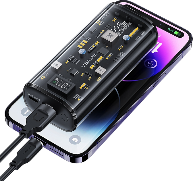 Powerbank Usams US-CD189 9000mAh 20W PD/QC 3.0 Black (6958444902791) - obraz 3